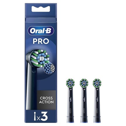 Oral-B Pro Cross Action Black Replacement Heads 3 Heads Black 3 Pieces
