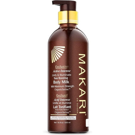 Makari Exclusive Skin Tone Boosting Body Milk 16.8oz with Organiclarine for Dark Spots and Hyperpigmentation