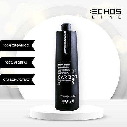 ECHOSLINE Karbon 9 Charcoal Shampoo for Stressed Hair 1000ml