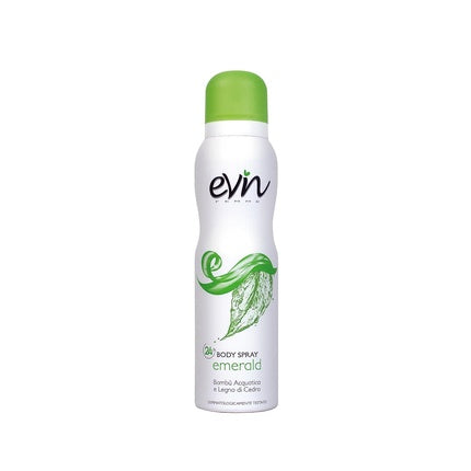 Evin Femme Deodorant for Women Spray Emerald Aquatic Bamboo and Cedarwood 24h Active Formula Dermatologically Tested 150ml