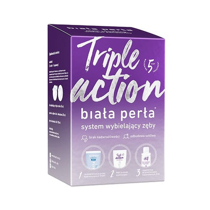 Biaa Pera Triple Action Teeth Whitening System - 30ml Whitening Toothpaste, 50ml Whitening Gel, 100ml Mouthwash, 3 Forming Trays