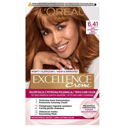 L'Oreal Excellence Creme Hair Color 6.41 Light Amber Brown