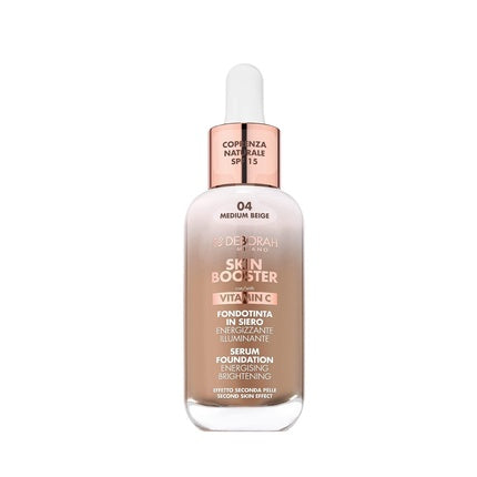 Deborah Milano Skin Booster Foundation Serum SPF 15 Medium Beige Energizing and Illuminating with Vitamin C 30ml