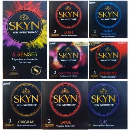 Mates Skyn Large Extra Lubricated Intense Elite Non-Latex Condoms