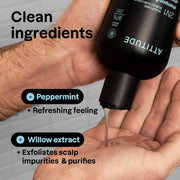 Attitude Men's 2-in-1 Shampoo and Conditioner Scalp Care for Build-Up and Oily Hair