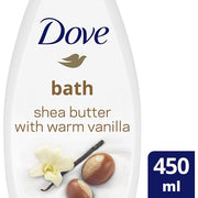 Dove Purely Pampering Shea Butter and Warm Vanilla Bath Soak with ¼ Moisturising Cream 450ml