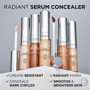 L'Oréal Paris Serum Concealer Medium Coverage Radiant Finish with Hyaluronic Acid and Caffeine True Match 10ml 1.5N