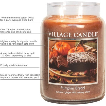 Village Candle Spiced Pumpkin Medium Candle Jar 16oz