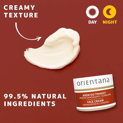 Orientana Natural Face Cream Sandalwood & Turmeric Day & Night Vegan Anti-Aging