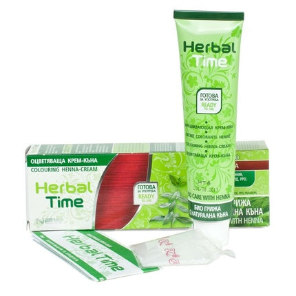Herbal Time Henna Coloring Cream 100% Natural Hair Colorant 75ml Ready To Use