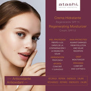 Atashi Antioxidant Regenerating Moisturising Day Cream with SPF 15 Hyaluronic Acid Vitamins C E and CoQ10