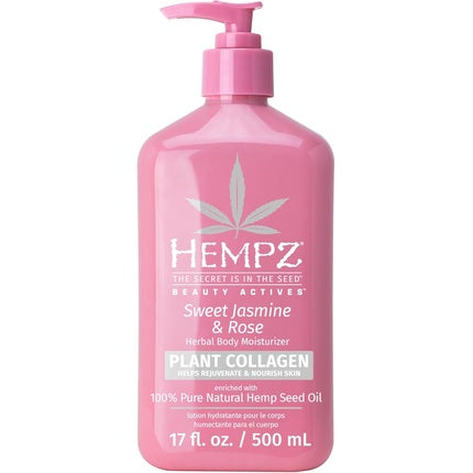 Hempz Sweet Jasmine and Rose Collagen Infused Herbal Body Moisturizer for Unisex