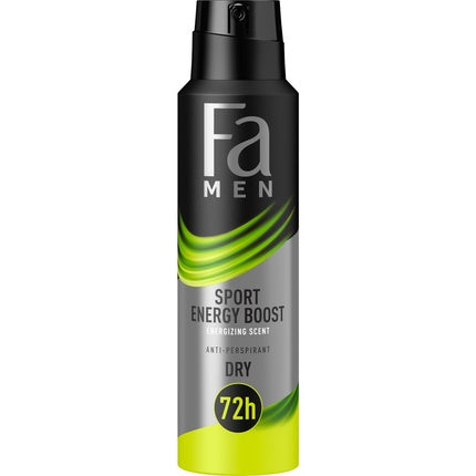Fa Men Sport Energy Boost Antiperspirant Spray For Men Energizing Scent 150ml