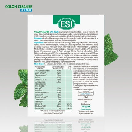 Colon Cleanse Lax Flor Supplement with Prebiotic Fiber and Natural Extracts