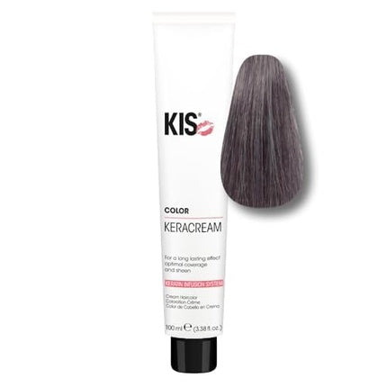 KIS KeraCream Color Permanent Hair Color Cream 100ml Graphite High Coverage Intensive Hair Color Keratin Infusion Animal-Friendly & Sustainable