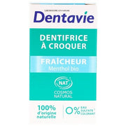 Dentavie Chewable Toothpaste Fresh Menthol Organic 60 Tablets