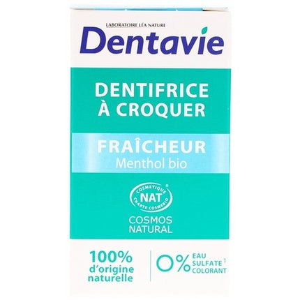 Dentavie Chewable Toothpaste Fresh Menthol Organic 60 Tablets