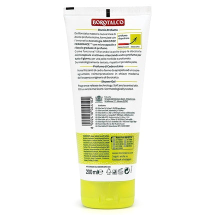 Borotalco Shower Active Cedar and Lime 200ml