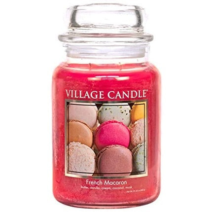 Village Candle Large Scented Jar Candle, French Macaron Scent, 740ml