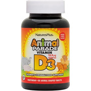 NaturesPlus Animal Parade Children Vitamin D3 Chewable Black Cherry Flavor 90 Tablets