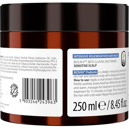 Biovax Prebiotic Intensive Mask for Sensitive Scalp 250ml