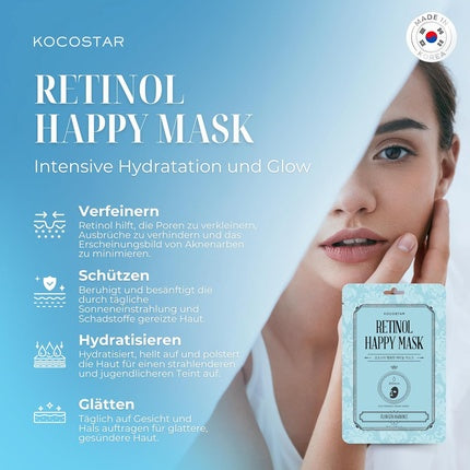 Kocostar Retinol Happy Mask Anti-Aging Korean Face Mask Sheet Mask