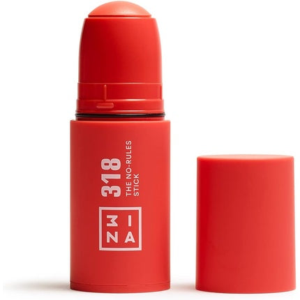 3INA MAKEUP The No Rules Stick 318 Coral Blush Stick Matte with Hyaluronic Acid Cream Blush for a Natural Finish Vegan Cruelty Free 1 count