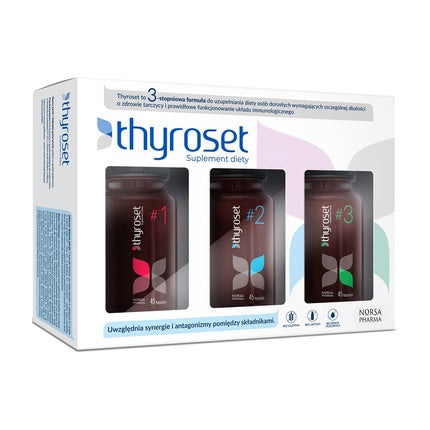 Norsa Pharma Thyroset Dietary Supplement Set #1, #2, #3 - 135 Capsules