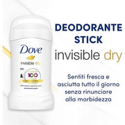 Dove Invisible Dry Antiperspirant Stick 40ml
