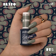 Andreia Professional The Gel Polish Solvent Free Gel Retro Limited Collection Colour RT5 Subtle Light Grayish Green