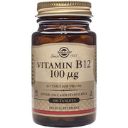 Solgar Vitamin B12 Tablets 100µg - Pack of 100 - Easy to Take Form - For Healthy Nervous System, Heart and Mind - Red Blood Cell Formation - Vegan
