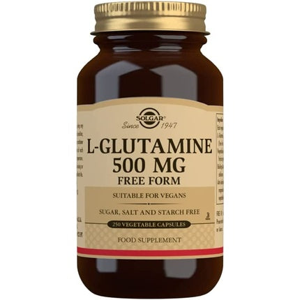 Solgar L-Glutamine 500mg Vegetable Capsules Fuel for Muscles 250 Capsules