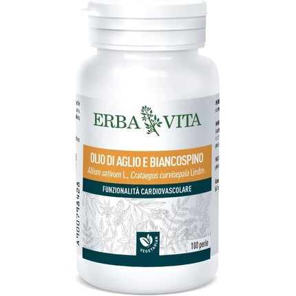 Erba Vita Garlic and Hawthorn Oil Cardiovascular Supplement 100 Pearls