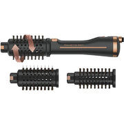 Rowenta CF9620 Ultimate Experience Hot Air Brush 750W with 3 Brush Attachments and 3 Protective Caps Style Assist Mode Black/Rose Gold