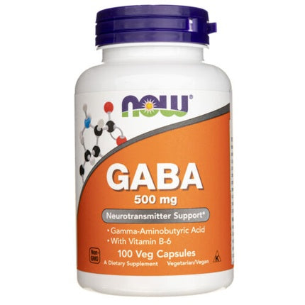 NOW Foods GABA 500mg 100 Capsules