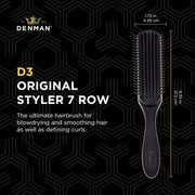 Jack Dean by Denman Curly Hair Brush D3 7 Row Styling Brush for Detangling, Separating, Shaping and Defining Curls - For Women and Men