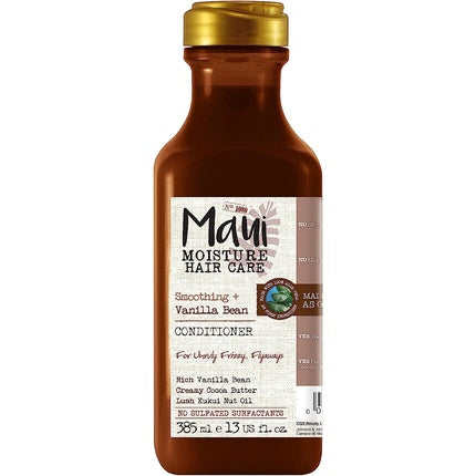 Maui Moisture Smoothing Vanilla Bean Conditioner 385ml - Moisturizing Hair Care with Vanilla Bean, Cocoa Butter, and Kukui Nut Oil - Vegan Curl Conditioner without Sulfates and Parabens