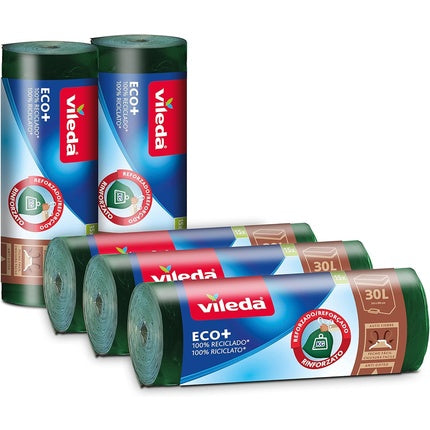 Vileda Ecobag 30 LT Garbage Bags Plastic Green