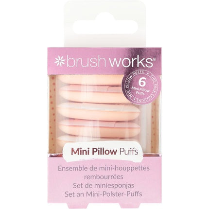 Brushworks Mini Pillow Puff Beauty Sponges - Pack of 6