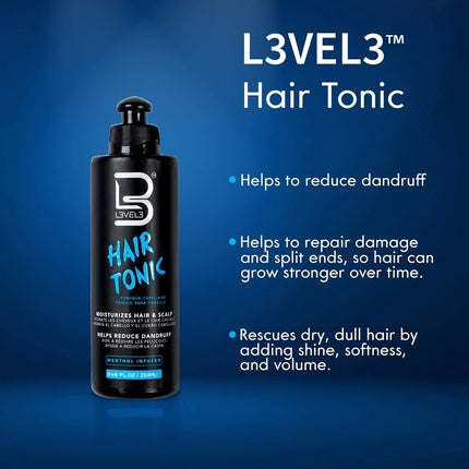 L3VEL3 Hair Tonic For Men 8.45 oz Tonic