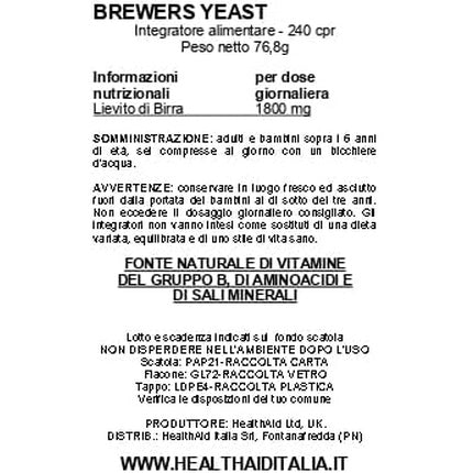 Healthaid Brewers Yeast - 240 Tablets 240 Count Pack Of 1