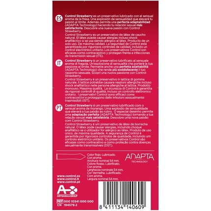 Control Strawberry Condoms 12 Condoms Strawberry Scent Lubricant Safe Sex