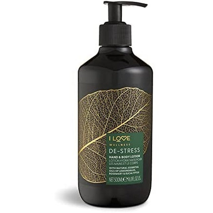 I Love Wellness Destress Hand & Body Lotion with Lemongrass, Rosemary & Eucalyptus Essential Oils 500ml