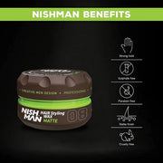 Nish Man Hair Styling Gel Wax Matte 08 Brown 150ml