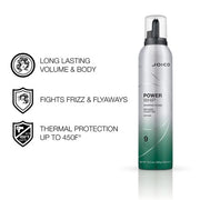 Joico Power Whip Whipped Foam Add Volume & Body Thermal Heat, Humidity, & Pollution Protection 10.2oz
