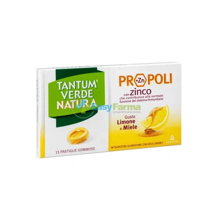 Angelini Tantum Verde Natura Propolis Lemon And Honey 15 Chewy Tablets