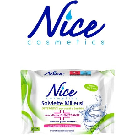 Nice Hygienising Wipes Removes Germs and Bacteria Fresh and Moisturizing on the Skin with Glycerin and Panthenol