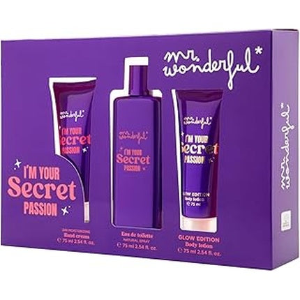 Mr Wonderful I'M Your Secret Passion Gift Set - 75ml Perfume + 75ml Hand Cream