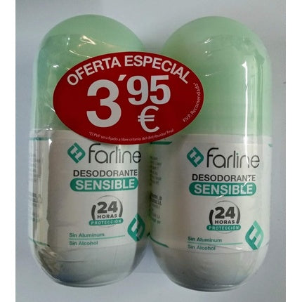 Farline Duplo Roll-On Sensitive Deodorant 50ml - Pack of 2