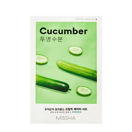 Missha Airy Fit Cucumber Sheet Mask Moisturizing Face Mask With Cucumber Extract 19g